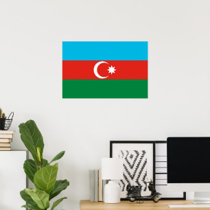 Aserbaidschan-Flagge Poster