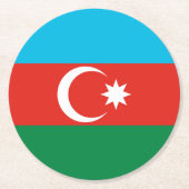 Aserbaidschan-Flagge Runder Pappuntersetzer (Vorderseite)