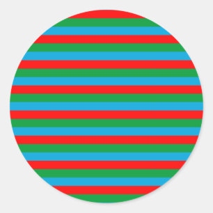 Aserbaidschan-Flagge Streifen Runder Aufkleber