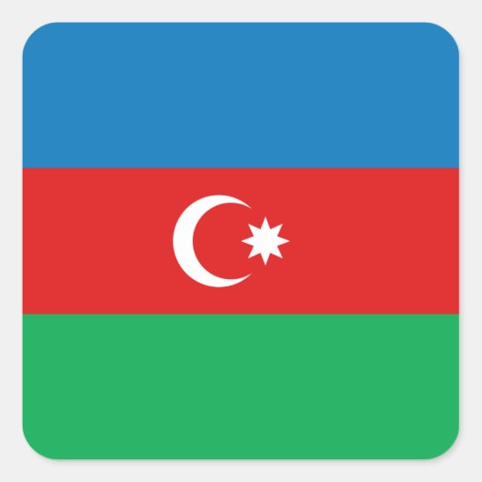 Aserbaidschan-Flaggenaufkleber Quadratischer Aufkleber (Vorderseite)