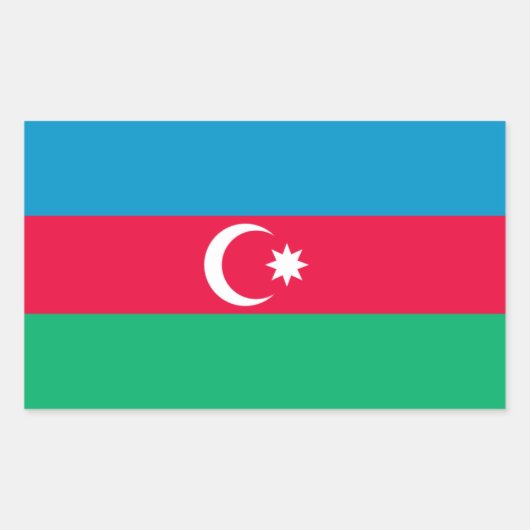 Aserbaidschan-Flaggenaufkleber Rechteckiger Aufkleber (Vorderseite)