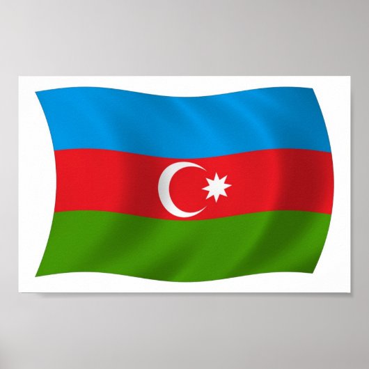 Aserbaidschan Flaggenplakat drucken Poster (Vorne)