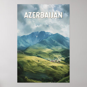 Aserbaidschan Illustration Reise Kunst Vintage Poster
