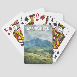 Aserbaidschan Illustration Reise Kunst Vintage Spielkarten