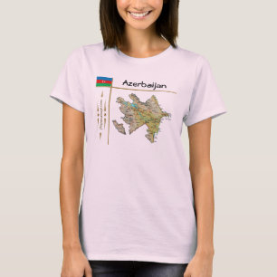 Aserbaidschan-Karte + Flagge + Titel T-Shirt