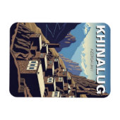 Aserbaidschan Khinalug Bergdorf Magnet (Horizontal)