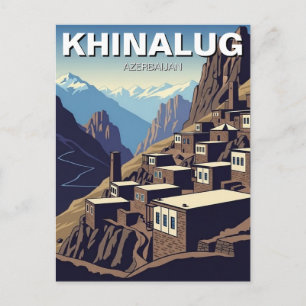Aserbaidschan Khinalug Bergdorf Postkarte