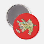 Aserbaidschan Map Magnet (Vorderseite/Rückseite)
