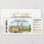 Aserbaidschan-Reise-Boarding-Pass-Ticket Einladung (Vorne/Hinten)