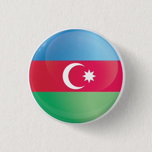 Aserbaidschan Runde Flagge-Icon Button (Vorderseite)