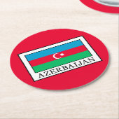 Aserbaidschan Runder Pappuntersetzer (Angewinkelt)