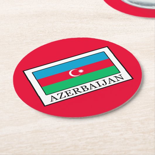 Aserbaidschan Runder Pappuntersetzer (Angewinkelt)