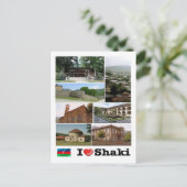 Aserbaidschan - Shaki - I Liebe - Postkarte (Stehend Vorderseite)