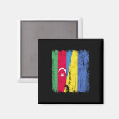 Aserbaidschan Ukraine Halbflagge aserbaidschanisch Magnet (Vorderseite/Rückseite)