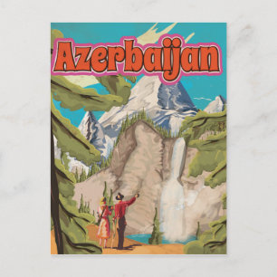 Aserbaidschan Vintage Travel Poster Postkarte