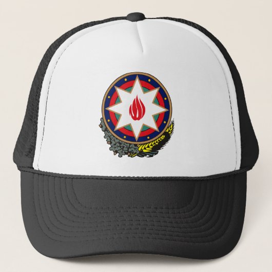 Aserbaidschan-Wappen Hut Truckerkappe (Vorderseite)