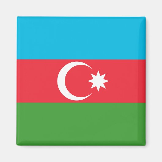 aserbaidschanische Flagge (Aserbaidschan) Magnet (Vorne)