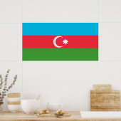 aserbaidschanische Flagge (Aserbaidschan) Poster (Küche)
