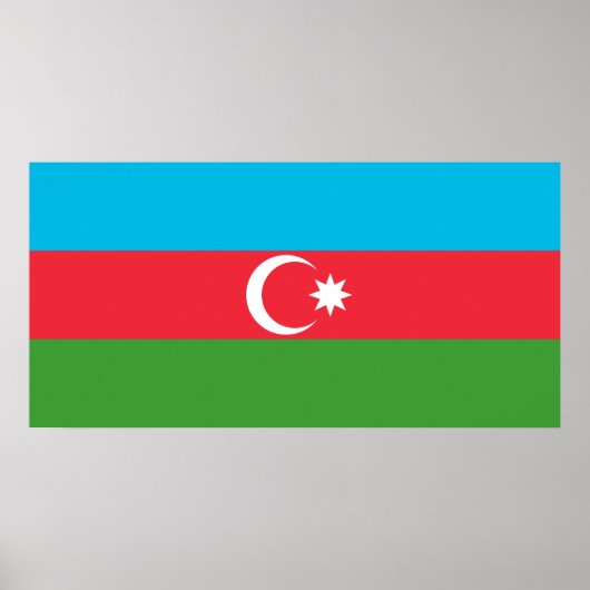 aserbaidschanische Flagge (Aserbaidschan) Poster (Vorne)