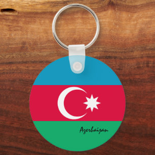 Aserbaidschanische Flagge & aserbaidschanische Pat Schlüsselanhänger