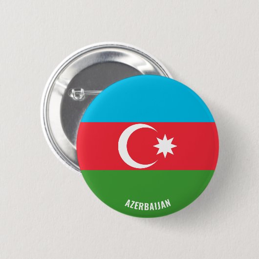 Aserbaidschanische Flagge Charming Patriotic Button (Vorne & Hinten)