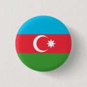 aserbaidschanische Flagge, Flagge Aserbaidschans Button (Vorderseite)
