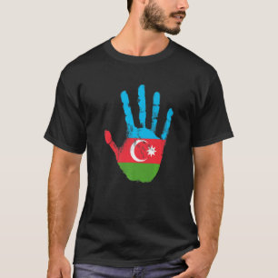 Aserbaidschanische Flagge Vintag Hand Baku Aserbai T-Shirt