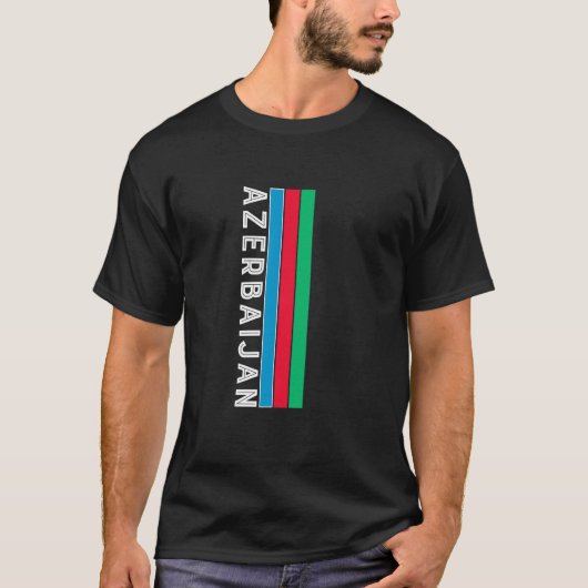 Aserbaidschanische Flaggenfarben T-Shirt (Vorderseite)