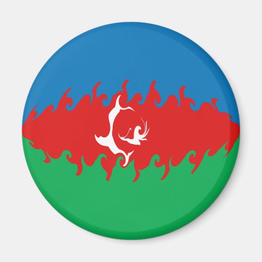 Aserbaidschanische Gnarly Flag Magnet (Vorne)