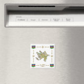 Aserbaidschanische Karte + Flaggen-Magnet Magnet (In Situ (Geschirrspüler))
