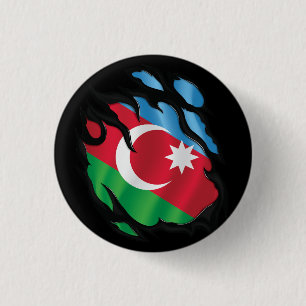 aserbaidschanische zerrissene Flagge Button