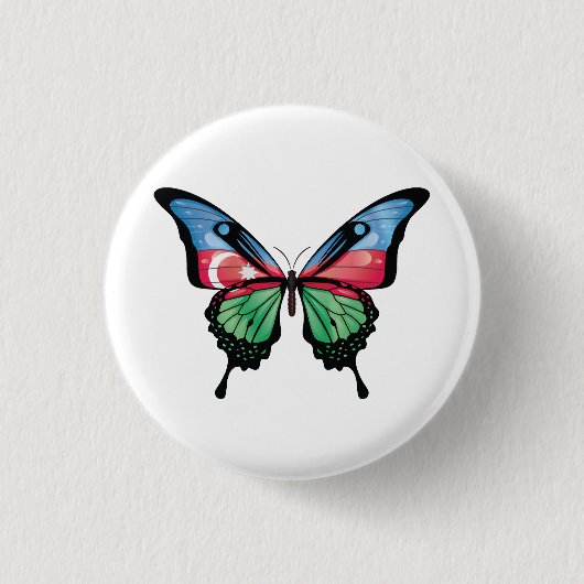 Aserbaidschanischer Frack-Schmetterlingsflagge Button (Vorderseite)
