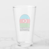 Aserbaidschanisches FlaggenEmblem gestört Vintag Glas (Rückseite)