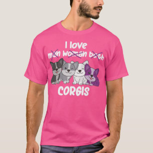 Aseual Flag Pride Lgbtq Hund Niedlich Aseual Corgi T-Shirt