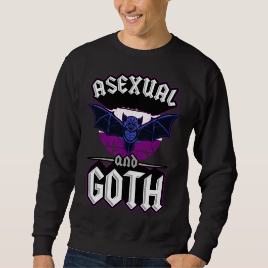 Asexual And Goth Gothic Emo Bat Pride LGBTQ Hallow Sweatshirt (Vorderseite)