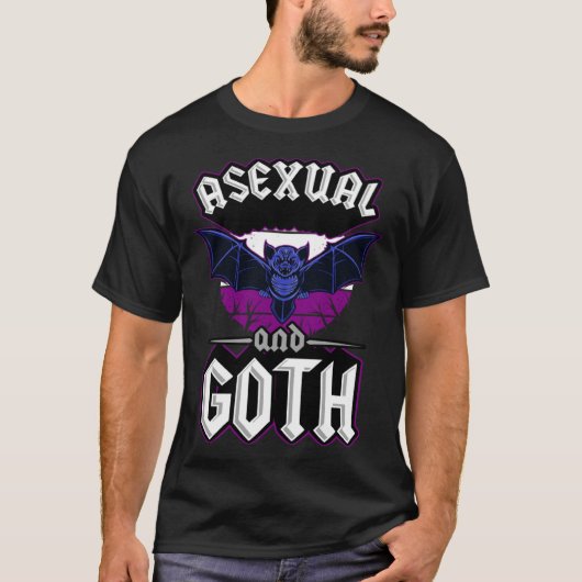 Asexual And Goth Gothic Emo Bat Pride LGBTQ Hallow T-Shirt (Vorderseite)