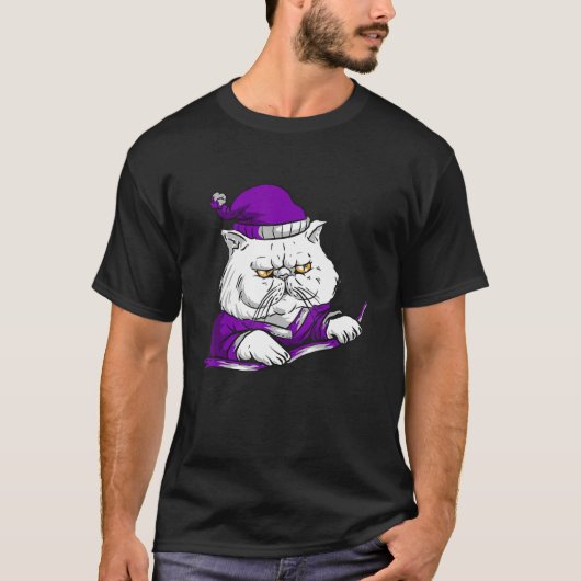Asexual Angry Cat Sleepy Beanie Asexual Flag Asexu T-Shirt (Vorderseite)