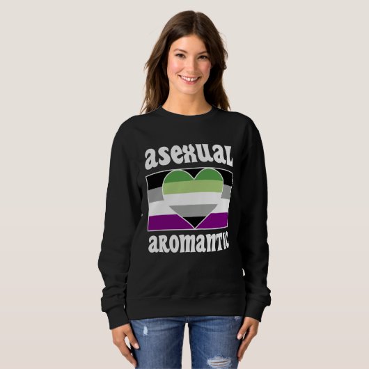Asexual Aromantic Pride Flag Cute  Ace Aesthetic Sweatshirt (Vorne ganz)