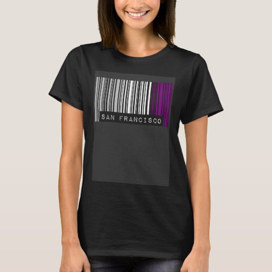 Asexual Barcode Pride San Francisco California Cut T-Shirt (Vorderseite)