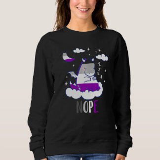 Asexual Cute Dragon Nope Ace Sleep Night LGBQA Ase Sweatshirt