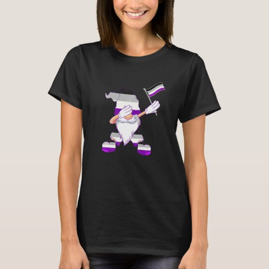 Asexual Dancing Gnome Asexual Flag Beanie Asexual T-Shirt (Vorderseite)