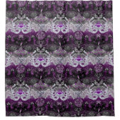 Asexual Dragon Damask - Ace-Pride-Flag-Farben Duschvorhang (Vorderseite)