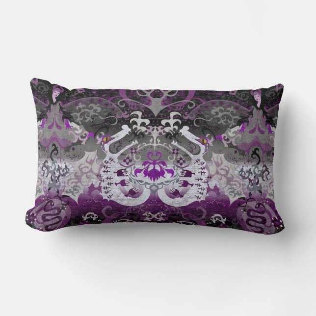 Asexual Dragon Damask - Ace-Pride-Flag-Farben Lendenkissen (Vorderseite)