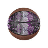 Asexual Dragon Damask - Ace-Pride-Flag-Farben Mini Basketball (Vorderseite)