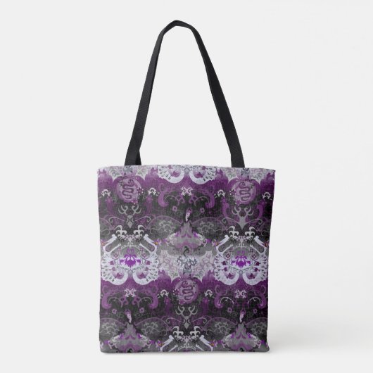 Asexual Dragon Damask - Ace-Pride-Flag-Farben Tasche (Rückseite)