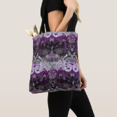 Asexual Dragon Damask - Ace-Pride-Flag-Farben Tasche (Von Nahem)