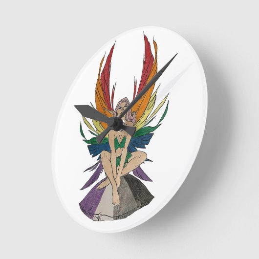 Asexual Faerie Runde Wanduhr (Winkel)
