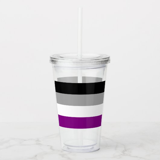 Asexual Flag Acrylic Tumbler Acryltrinkbecher (Vorderseite)