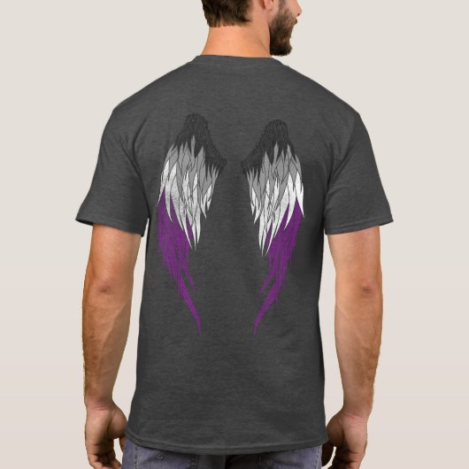 Asexual Flag - Angel Wings T-Shirt (Rückseite)