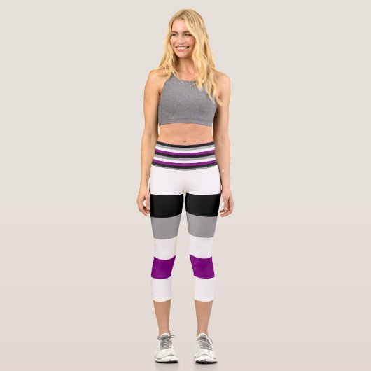 Asexual Flag Capri Leggings (Vorderseite)